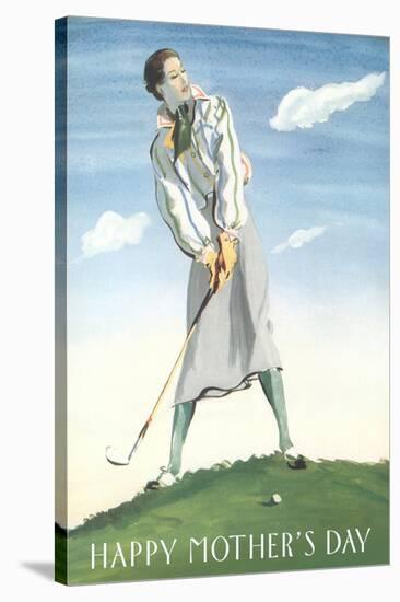 Happy Mother's Day, Lady Golfer-null-Stretched Canvas