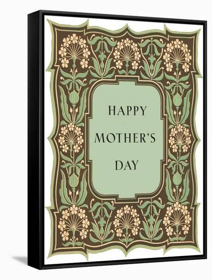 Happy Mother's Day, Leafy Flowery Frame-null-Framed Stretched Canvas