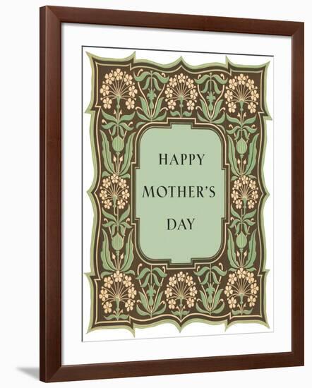 Happy Mother's Day, Leafy Flowery Frame-null-Framed Art Print