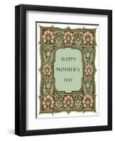 Happy Mother's Day, Leafy Flowery Frame-null-Framed Art Print