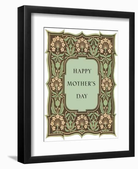 Happy Mother's Day, Leafy Flowery Frame-null-Framed Art Print