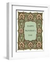 Happy Mother's Day, Leafy Flowery Frame-null-Framed Art Print