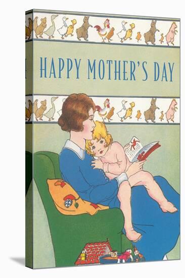 Happy Mother's Day, Reading to Child-null-Stretched Canvas