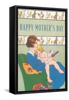 Happy Mother's Day, Reading to Child-null-Framed Stretched Canvas