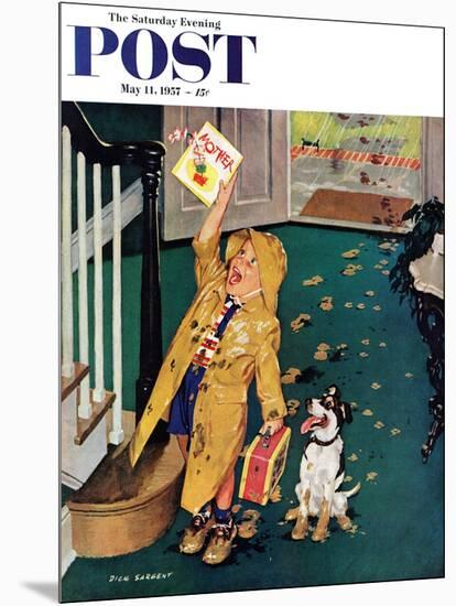 "Happy Mother's Day" Saturday Evening Post Cover, May 11, 1957-Richard Sargent-Mounted Giclee Print