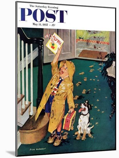 "Happy Mother's Day" Saturday Evening Post Cover, May 11, 1957-Richard Sargent-Mounted Giclee Print