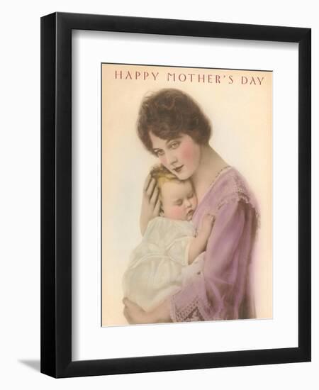 Happy Mother's Day, Sleeping Child-null-Framed Art Print