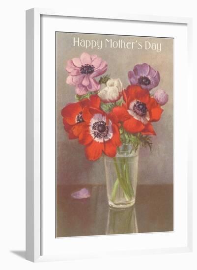 Happy Mothers Day, Glass with Poppies-null-Framed Art Print