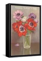 Happy Mothers Day, Glass with Poppies-null-Framed Stretched Canvas