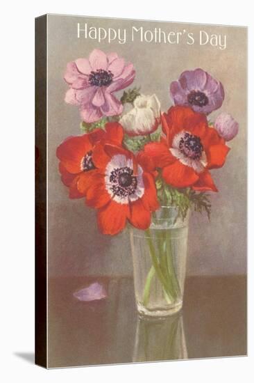 Happy Mothers Day, Glass with Poppies-null-Stretched Canvas