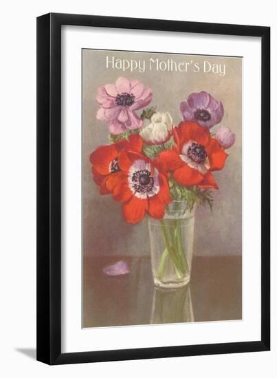 Happy Mothers Day, Glass with Poppies-null-Framed Art Print