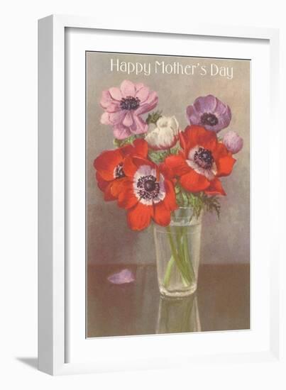 Happy Mothers Day, Glass with Poppies-null-Framed Art Print