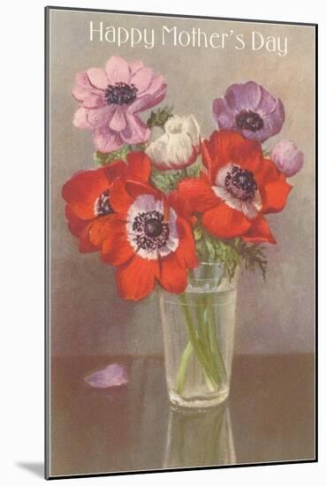 Happy Mothers Day, Glass with Poppies-null-Mounted Art Print