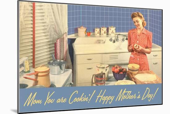 Happy Mothers Day, Mom in Kitchen-null-Mounted Art Print