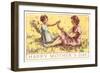 Happy Mothers Day, Mother and Child on Grass-null-Framed Art Print