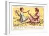 Happy Mothers Day, Mother and Child on Grass-null-Framed Art Print