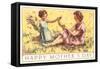 Happy Mothers Day, Mother and Child on Grass-null-Framed Stretched Canvas