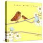 Happy Mothers Day - Mother Bird With Baby Bird-Cherie Roe Dirksen-Stretched Canvas