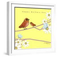 Happy Mothers Day - Mother Bird With Baby Bird-Cherie Roe Dirksen-Framed Giclee Print