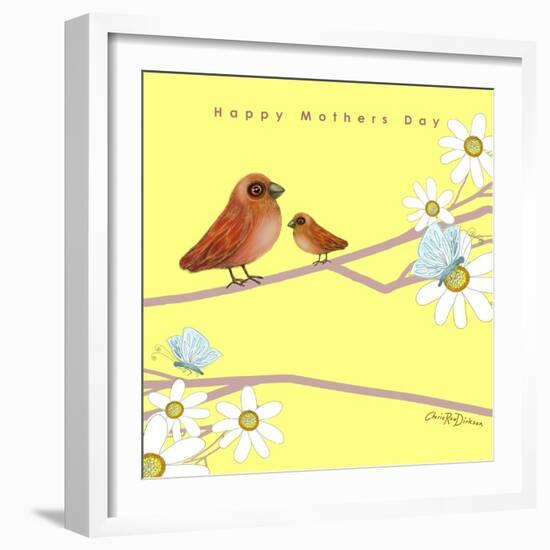 Happy Mothers Day - Mother Bird With Baby Bird-Cherie Roe Dirksen-Framed Giclee Print