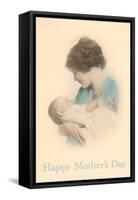 Happy Mothers Day, Mother with Baby-null-Framed Stretched Canvas