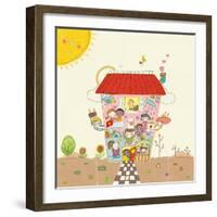 Happy Multicultural Society-TongRo-Framed Giclee Print