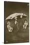 Happy New Year Card with Two Babies Hanging from an Umbrella, Sent in 1913-French Photographer-Stretched Canvas