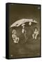 Happy New Year Card with Two Babies Hanging from an Umbrella, Sent in 1913-French Photographer-Framed Stretched Canvas