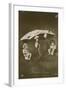 Happy New Year Card with Two Babies Hanging from an Umbrella, Sent in 1913-French Photographer-Framed Giclee Print