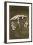 Happy New Year Card with Two Babies Hanging from an Umbrella, Sent in 1913-French Photographer-Framed Giclee Print