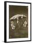 Happy New Year Card with Two Babies Hanging from an Umbrella, Sent in 1913-French Photographer-Framed Giclee Print