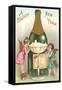 Happy New Year, Cherubs with Champagne-null-Framed Stretched Canvas