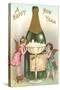 Happy New Year, Cherubs with Champagne-null-Stretched Canvas