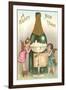 Happy New Year, Cherubs with Champagne-null-Framed Art Print