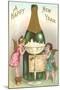 Happy New Year, Cherubs with Champagne-null-Mounted Art Print