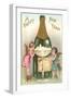 Happy New Year, Cherubs with Champagne-null-Framed Art Print