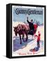 "'Happy New Year'," Country Gentleman Cover, January 1, 1928-William Meade Prince-Framed Stretched Canvas