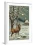 Happy New Year, Elk in Moonlight-null-Framed Art Print