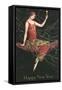 Happy New Year, Flapper with Champagne-null-Framed Stretched Canvas