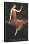 Happy New Year, Flapper with Champagne-null-Stretched Canvas