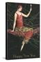 Happy New Year, Flapper with Champagne-null-Stretched Canvas