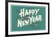 Happy New Year, Holly on Blue-Gray Background-null-Framed Premium Giclee Print