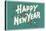 Happy New Year, Holly on Blue-Gray Background-null-Stretched Canvas