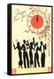 Happy New Year, Men in Tuxedos, Clock at Midnight-null-Framed Stretched Canvas