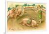 Happy New Year, Performing Pigs-null-Framed Art Print