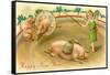 Happy New Year, Performing Pigs-null-Framed Stretched Canvas
