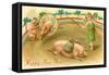 Happy New Year, Performing Pigs-null-Framed Stretched Canvas