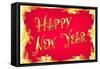 Happy New Year, Red and Gold-null-Framed Stretched Canvas