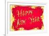 Happy New Year, Red and Gold-null-Framed Premium Giclee Print