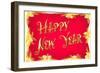 Happy New Year, Red and Gold-null-Framed Art Print